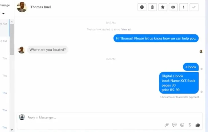 A Messenger thread, from the study