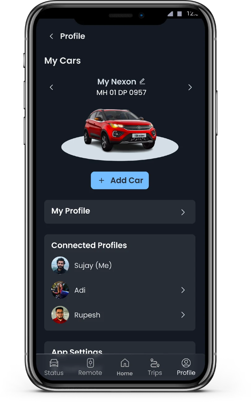 Profile in dark mode