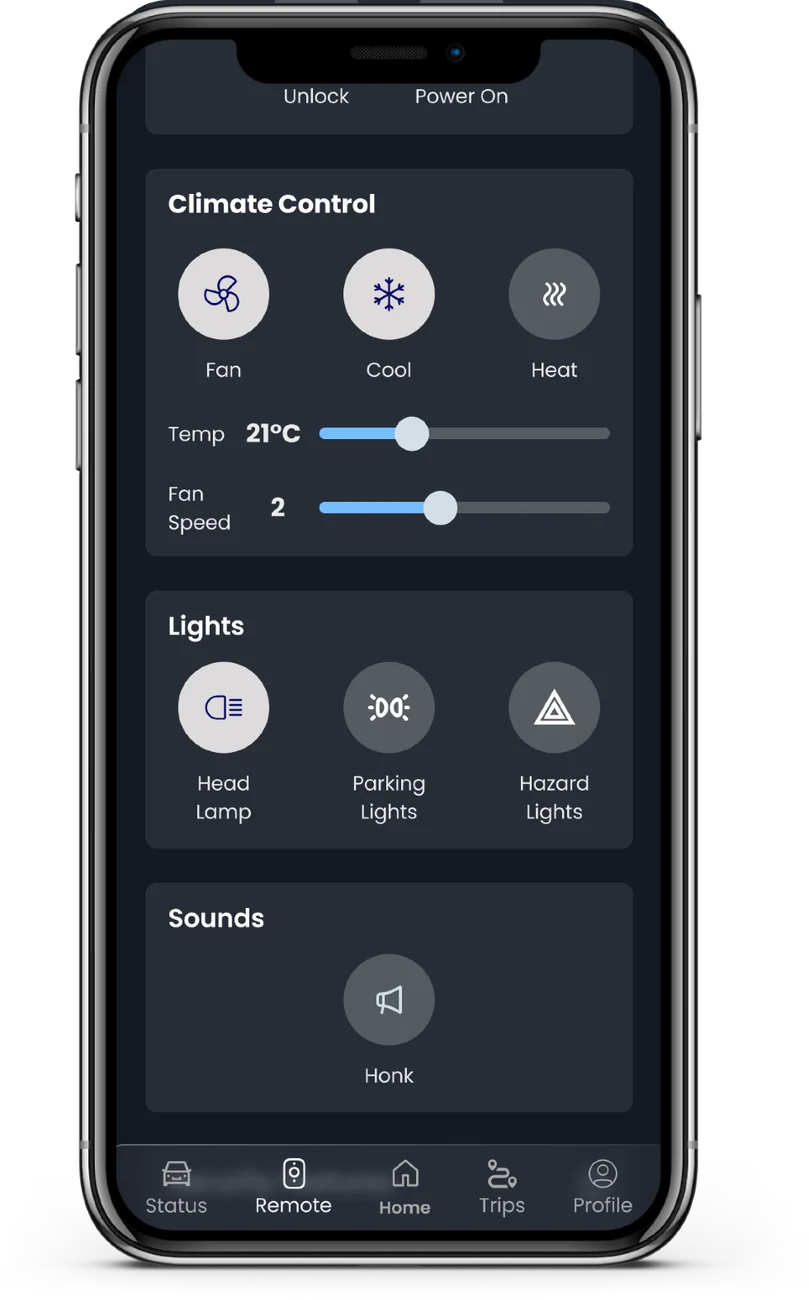 Remote: lights and horn